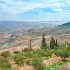Vedere a Țării Sfinte de pe Muntele Nebo în Iordania.