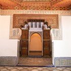 Palatul Bahia din Marrakesh, detalii interioare, evidențiind plăcile mozaic în stil marocan