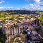 Vedere din Óbidos, un oraș medieval frumos, cu magnificul său castel din epoca romană